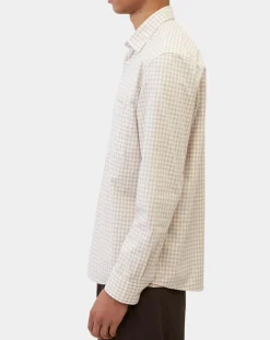 Discount Marc O'Polo Chemise en Popeline 100% Coton Bio Regular Fit vichy blanc/beige