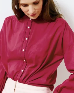 Femme Caroll Chemise en Popeline Clarisse groseille