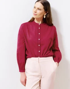 Femme Caroll Chemise en Popeline Clarisse groseille