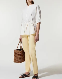 Femme Jodhpur Chemise en Popeline de Coton Bio Misto écrue