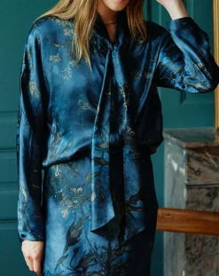 Sale Lauren Vidal Chemise en Soie mélangée Moon kyoto