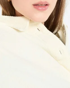 Online Marc O'Polo Chemise en Velours côtelé écrue