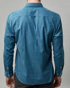 Homme Marc O'Polo Chemise en Velours côtelé Milleraies bleue