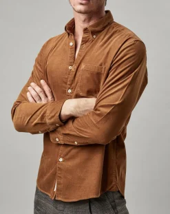 Outlet Marc O'Polo Chemise en Velours côtelé Milleraies marron