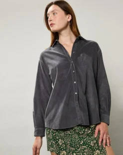 Femme Hartford Chemise en Velours Milleraie Cinema charbon