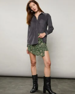 Femme Hartford Chemise en Velours Milleraie Cinema charbon