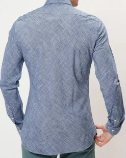 Homme Marc O'Polo Chemise Flamme shaped fit bleue