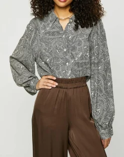 Sale Esprit Chemise imprimé cachemire blanc/gris