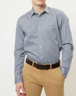 Homme Marc O'Polo Chemise imprimée regular fit bleu/blanc
