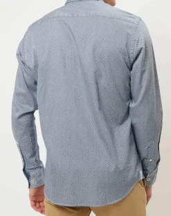 Homme Marc O'Polo Chemise imprimée regular fit bleu/blanc