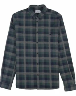 Homme Cuisse de Grenouille Chemise Indecis à carreaux vert/bleu marine/gris