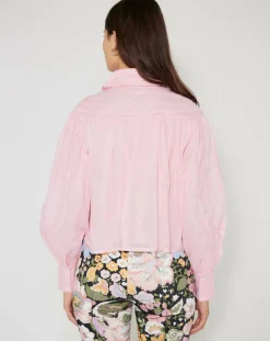 Femme Manoush Chemise large Bridgerton rose poudre