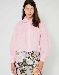 Femme Manoush Chemise large Bridgerton rose poudre