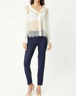 Sale La Perla Chemise Leisuring en dentelle ivoire