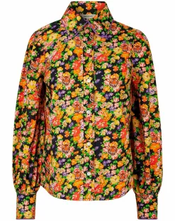 Femme Manoush Chemise Liberty Fauve imprimée noir/multicolore