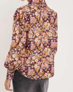 Outlet Manoush Chemise Liberty Fauve imprimée cerise noire/multicolore