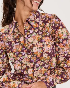 Outlet Manoush Chemise Liberty Fauve imprimée cerise noire/multicolore