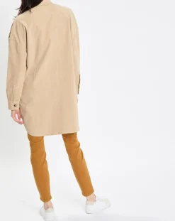 New Marc O'Polo Chemise longue Overshirt Loose beige