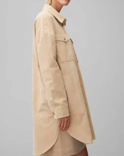 New Marc O'Polo Chemise longue Overshirt Loose beige