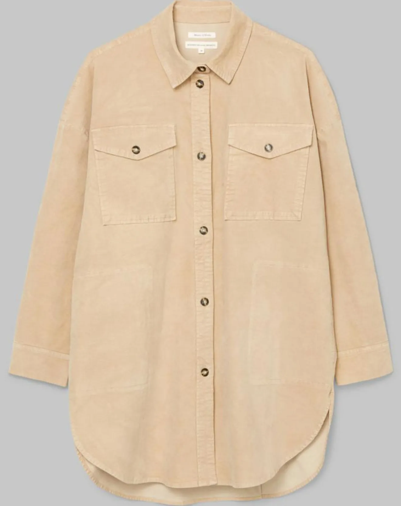 New Marc O'Polo Chemise longue Overshirt Loose beige