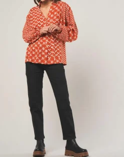 Femme Stella Forest Chemise loose Sonia à motifs orange