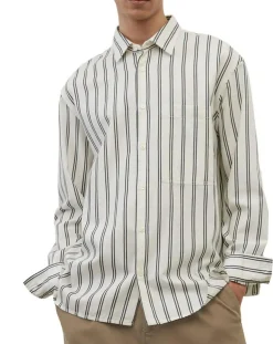 Marc O'Polo Chemise manches longues Rayée Poche blanc/noir