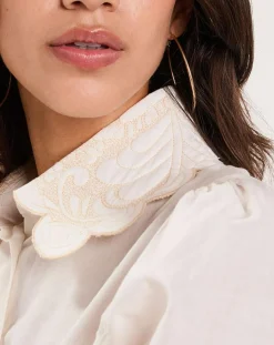 Femme Manoush Chemise Médiéval Patchwork écrue