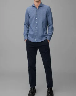 Outlet Marc O'Polo Chemise Mini Pied De Poule Sf bleue