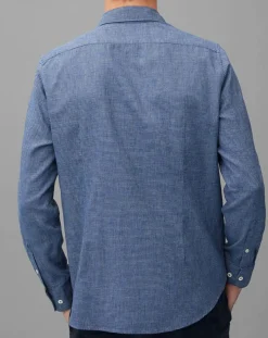 Outlet Marc O'Polo Chemise Mini Pied De Poule Sf bleue