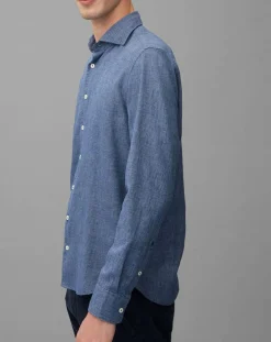 Outlet Marc O'Polo Chemise Mini Pied De Poule Sf bleue