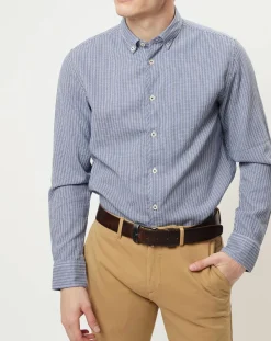 Homme Marc O'Polo Chemise motifs texturés regular fit bleu/blanc