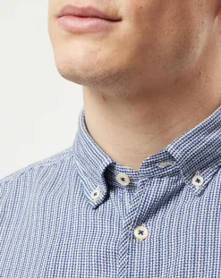 Homme Marc O'Polo Chemise motifs texturés regular fit bleu/blanc