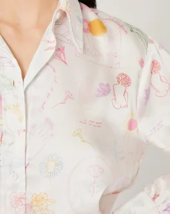 Femme Manoush Chemise Natacha Croquis imprimée écrue