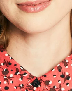 Femme Scotch & Soda Chemise Oversize en Coton Bio mélangé imprimée rouge