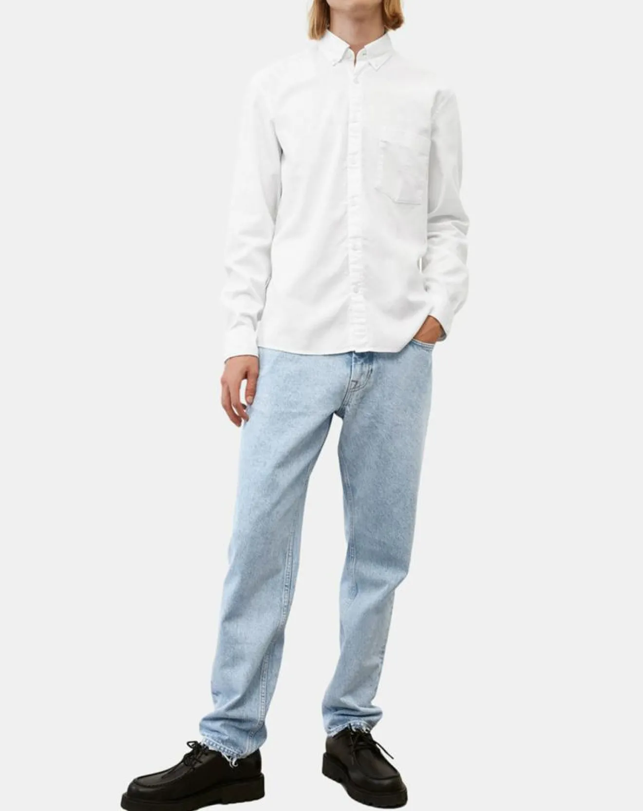 Homme Marc O'Polo Chemise oxford Regular Fit 100% Coton Bio blanche