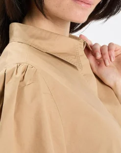 Marc O'Polo Chemise paperbag pinces manches 3/4 beige