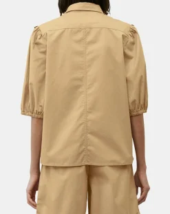 Marc O'Polo Chemise paperbag pinces manches 3/4 beige