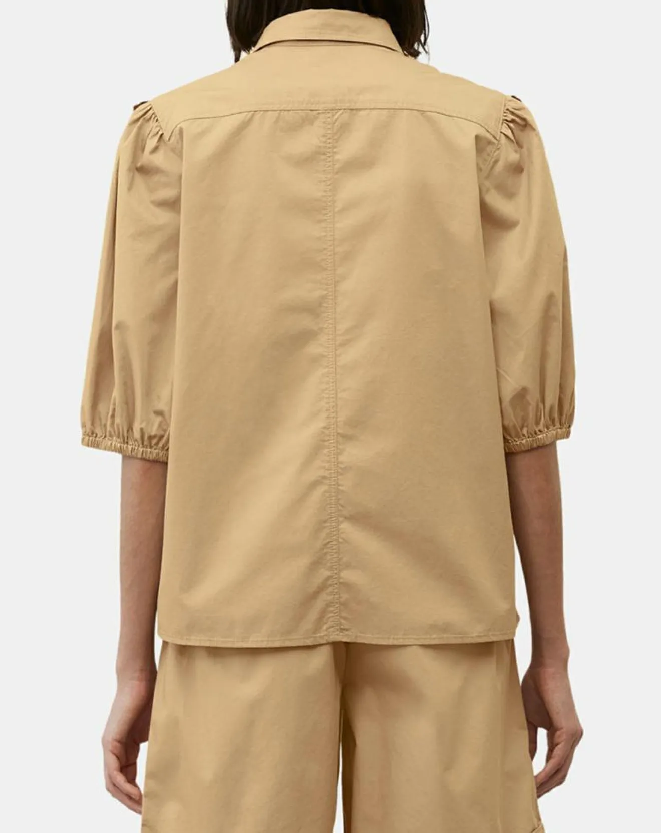 Marc O'Polo Chemise paperbag pinces manches 3/4 beige