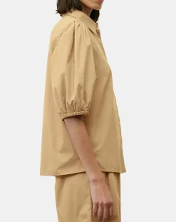 Marc O'Polo Chemise paperbag pinces manches 3/4 beige