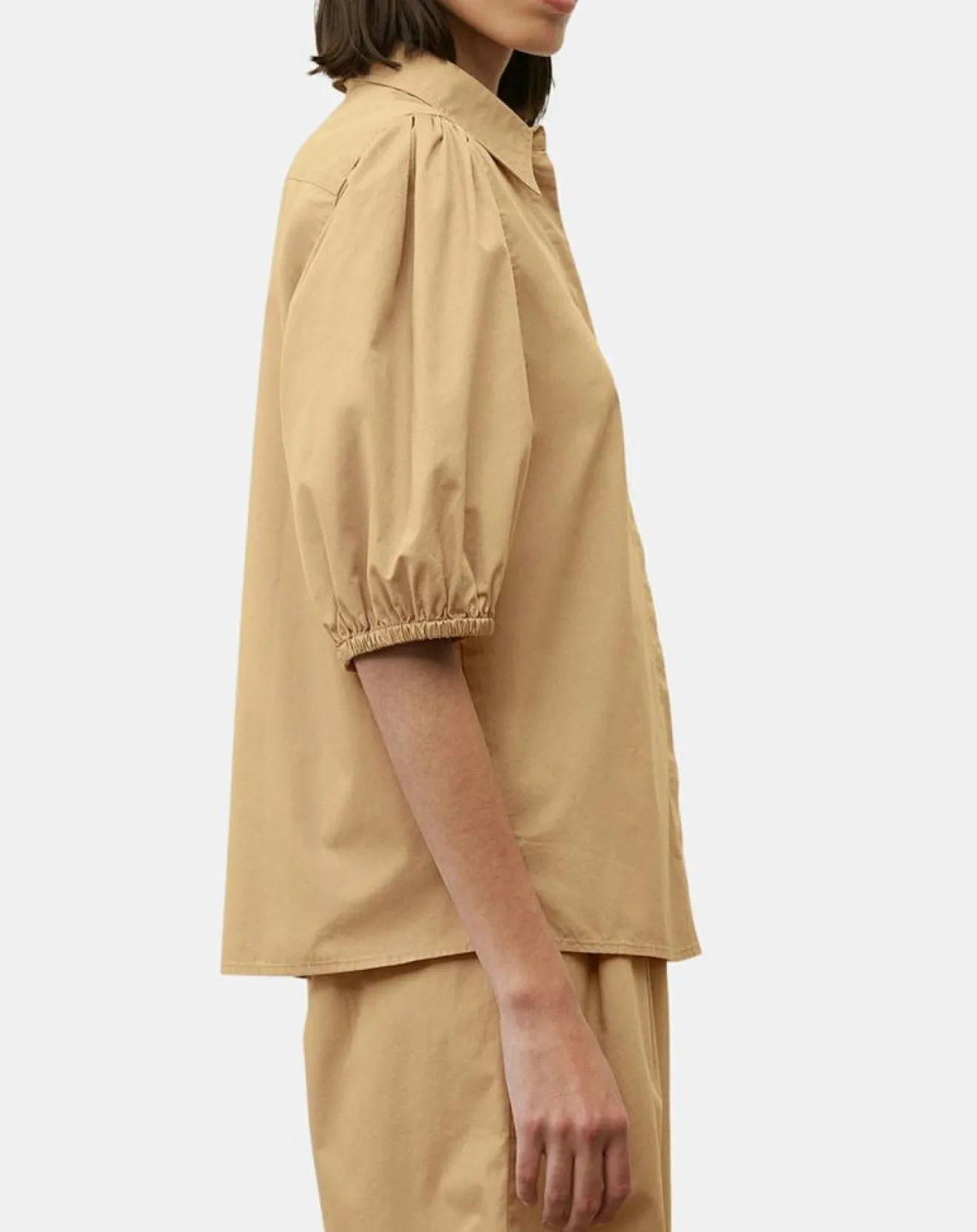 Marc O'Polo Chemise paperbag pinces manches 3/4 beige