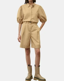 Marc O'Polo Chemise paperbag pinces manches 3/4 beige