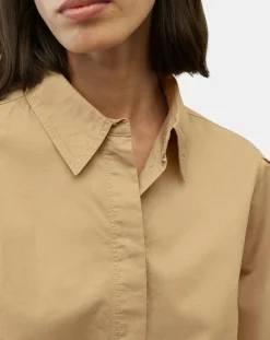 Marc O'Polo Chemise paperbag pinces manches 3/4 beige