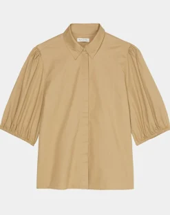 Marc O'Polo Chemise paperbag pinces manches 3/4 beige