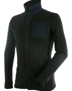 Homme Degré 7 Chemise Première couche Polartec Cevennes noir/bleu marine