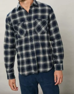 Hartford Chemise regular en Flanelle Pocket à carreaux gris/marine