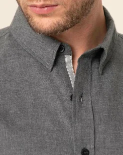 Discount Harris Wilson Chemise regular en Flanelle Leroy gris chiné