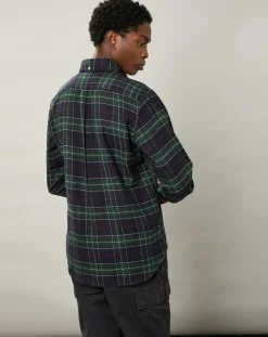 Best Hartford Chemise regular en Flanelle Pitt à carreaux vert/marine