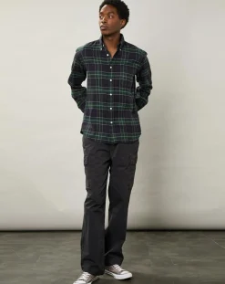 Best Hartford Chemise regular en Flanelle Pitt à carreaux vert/marine