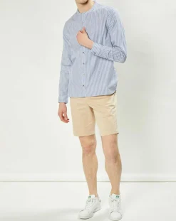 New Harris Wilson Chemise regular en Popeline Theotime rayée bleu/blanc