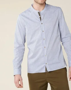 New Harris Wilson Chemise regular en Popeline Theotime rayée bleu/blanc